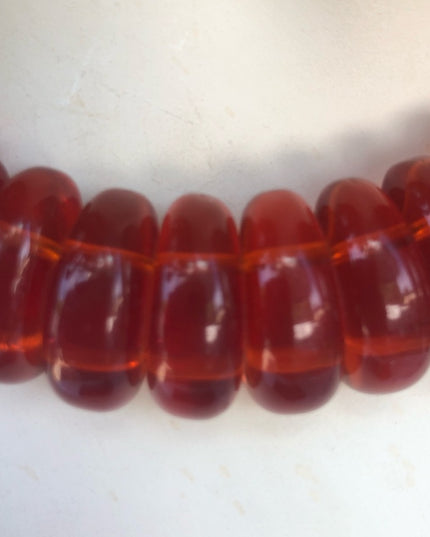 Vintage Faux Amber Resin Choker 1960s MCM Necklace