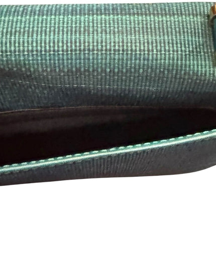 Elegant Vintage Gondola Horsehair & Leather Teal Handbag