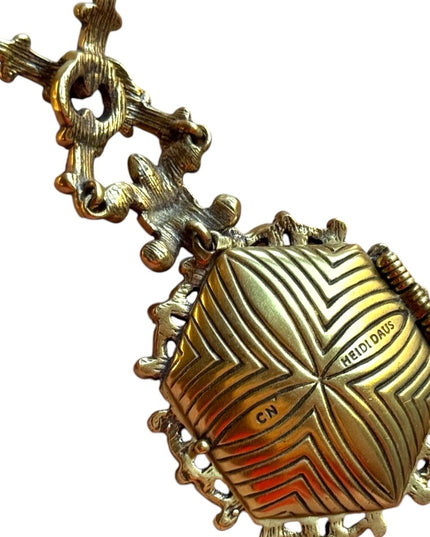 Lovely Retired Heidi Daus "Unforgettable Lavaliere" Locket Necklace rhinstones