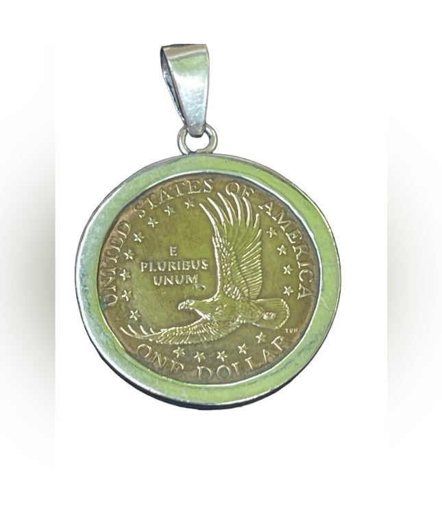 2000 Series P Sacajawea Native Americans Coin USA PENDANT sterling silver