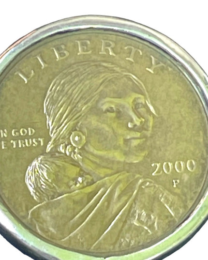 2000 Series P Sacajawea Native Americans Coin USA PENDANT sterling silver