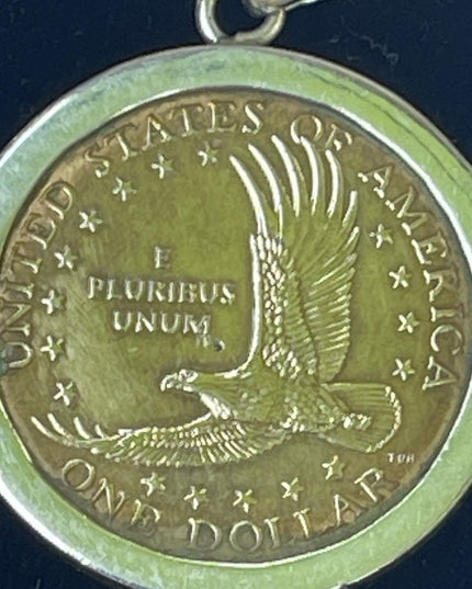 2000 Series P Sacajawea Native Americans Coin USA PENDANT sterling silver