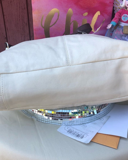 NWT Coach Leather F15513 Cream shoulder hobo bag purse