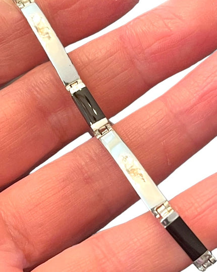 Sterling silver 925 Black onyx link tennis bracelet