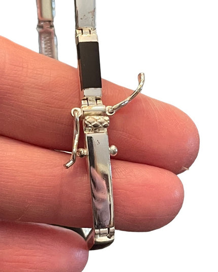 Sterling silver 925 Black onyx link tennis bracelet