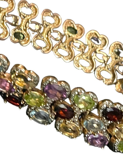 PAJ BB Genuine Gemstone Garnet topaz amethyst peridot citrine tennis bracelet