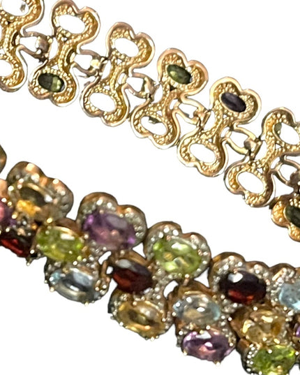 PAJ BB Genuine Gemstone Garnet topaz amethyst peridot citrine tennis bracelet