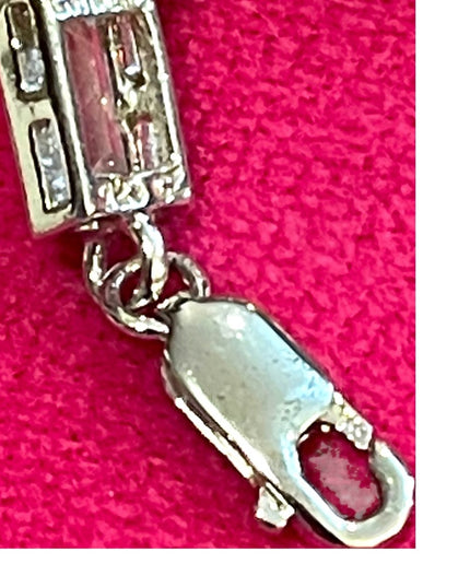 Vintage 1990s Sterling silver 925 CZ bracelet sparkle round link disk