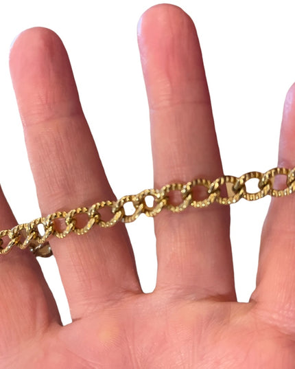 Vintage 1960s 12k Gold filled link bracelet fancy