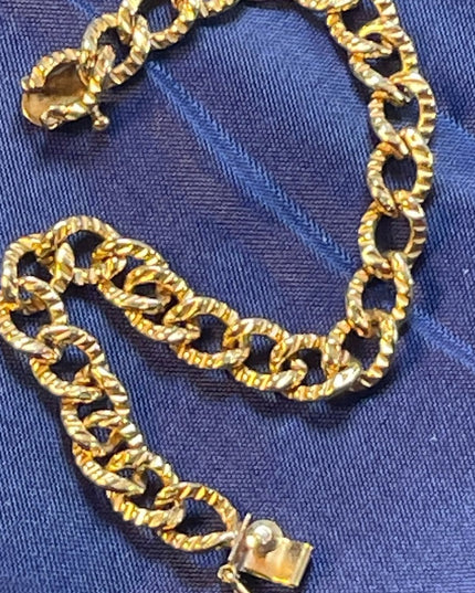 Vintage 1960s 12k Gold filled link bracelet fancy