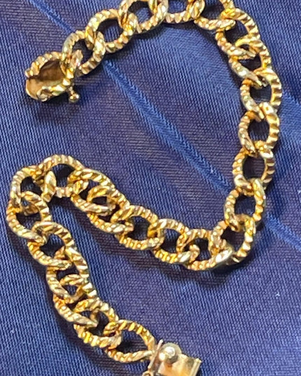 Vintage 1960s 12k Gold filled link bracelet fancy