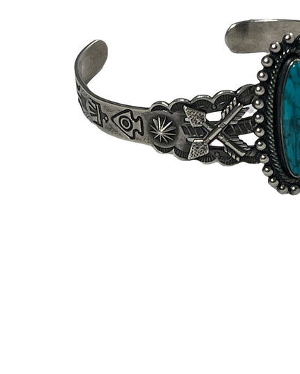 Vintage Sterling silver 925 Turquois Navajo southwestern Indian bangle bracelet
