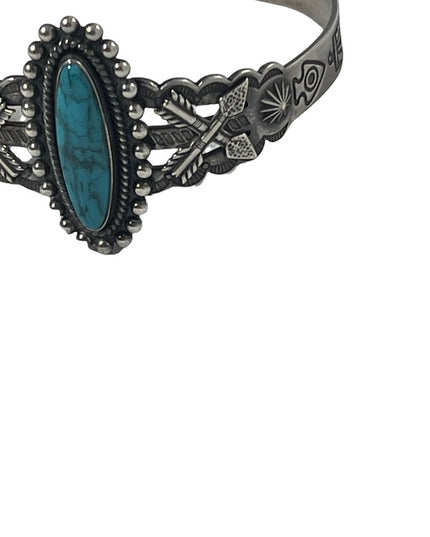 Vintage Sterling silver 925 Turquois Navajo southwestern Indian bangle bracelet