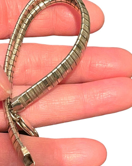 Sterling silver 925 Italy Lovely Heavy articulated modernist Snake bracelet