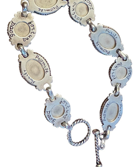 Carolyn Pollack .925 Silver MOP Turquoise Purity Promise Good Fortune Bracelet