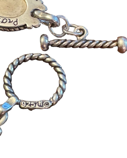 Carolyn Pollack .925 Silver MOP Turquoise Purity Promise Good Fortune Bracelet