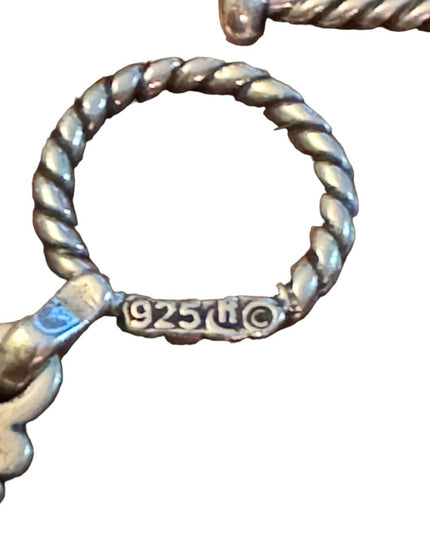 Carolyn Pollack .925 Silver MOP Turquoise Purity Promise Good Fortune Bracelet