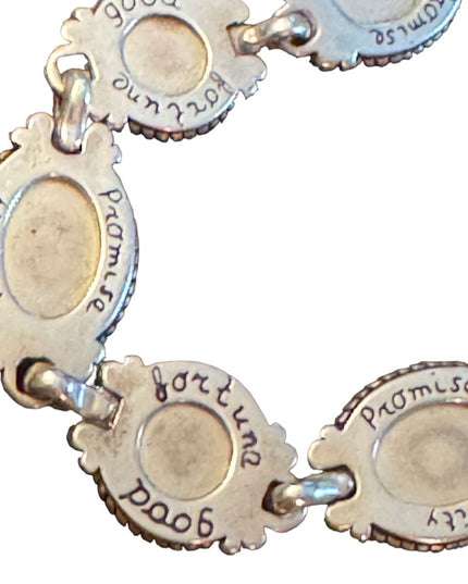 Carolyn Pollack .925 Silver MOP Turquoise Purity Promise Good Fortune Bracelet