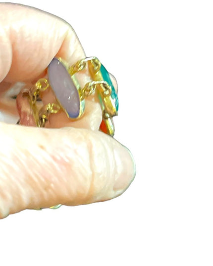 Vintage 12k Gold filled Carved large stone scarab bracelet