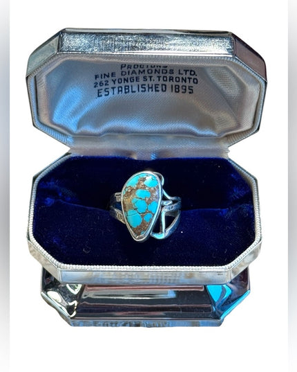 Vintage turquoise southwestern sterling silver 925 ring Navajo