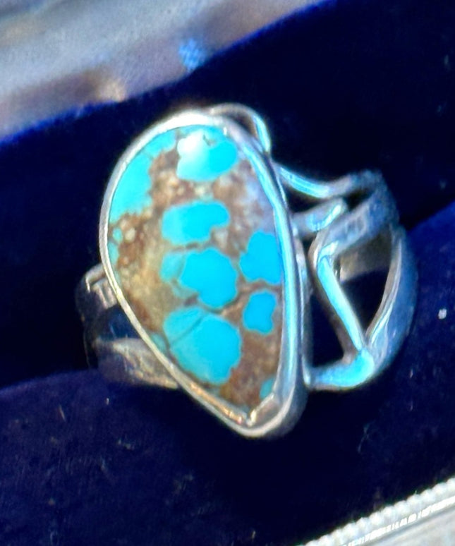Vintage turquoise southwestern sterling silver 925 ring Navajo