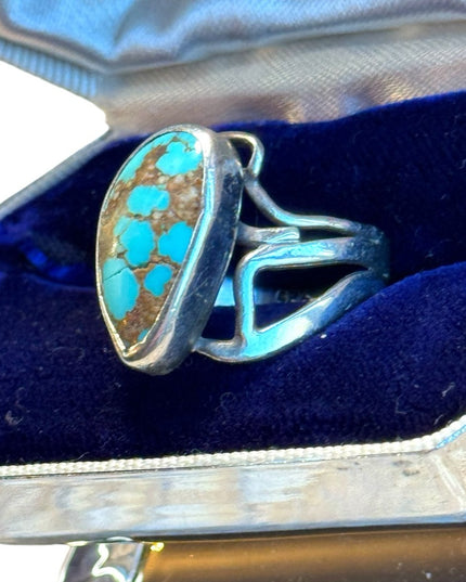 Vintage turquoise southwestern sterling silver 925 ring Navajo