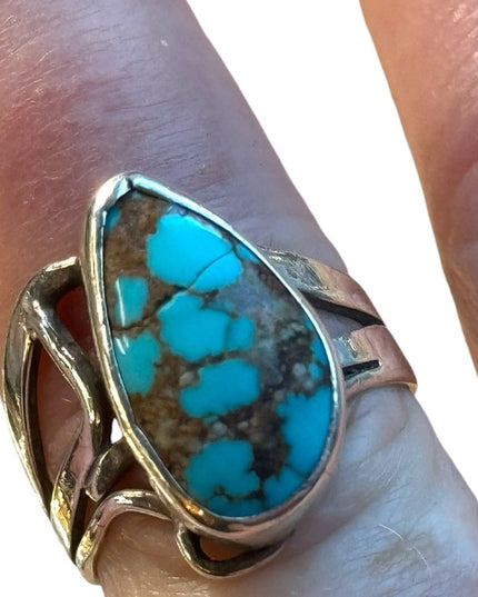 Vintage turquoise southwestern sterling silver 925 ring Navajo