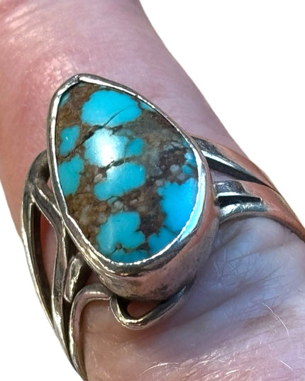 Vintage turquoise southwestern sterling silver 925 ring Navajo