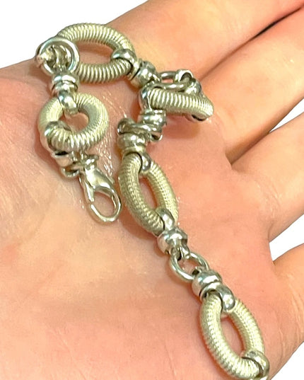 Sterling silver heavy link solid bracelet