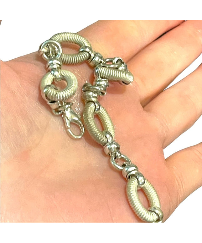 Sterling silver heavy link solid bracelet