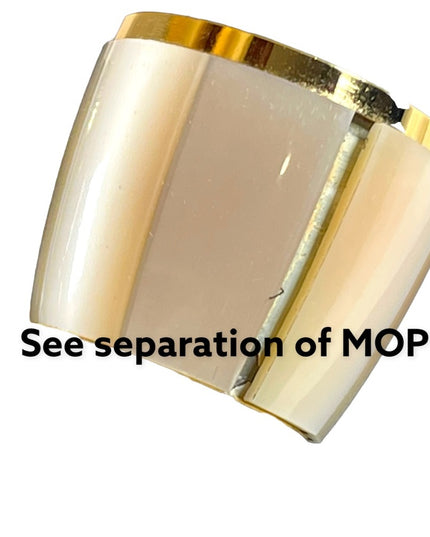 Vintage high glass gold finish Mother of pearl Opera glasses with box & case
