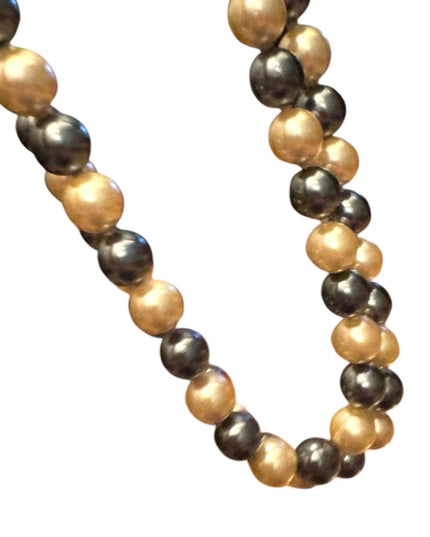 JOAN RIVERS VINTAGE CREAMY & TAHESIAN COLOURFUL DOUBLE STRAND GLASS PEARLS