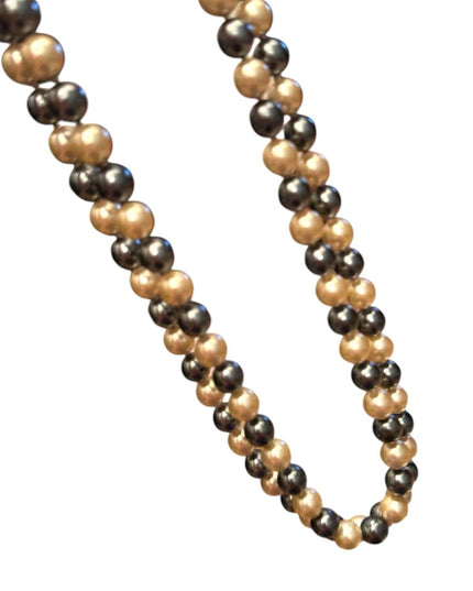 JOAN RIVERS VINTAGE CREAMY & TAHESIAN COLOURFUL DOUBLE STRAND GLASS PEARLS