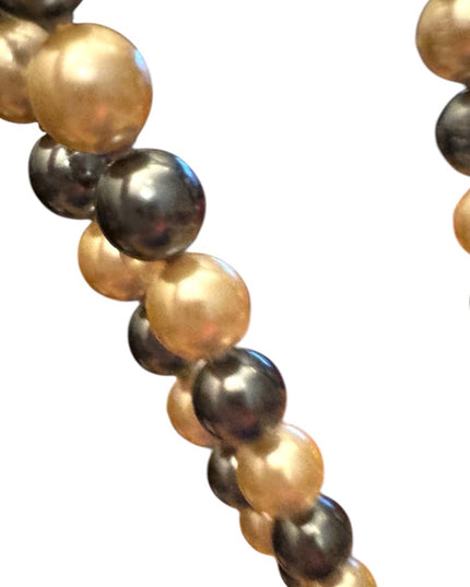 JOAN RIVERS VINTAGE CREAMY & TAHESIAN COLOURFUL DOUBLE STRAND GLASS PEARLS