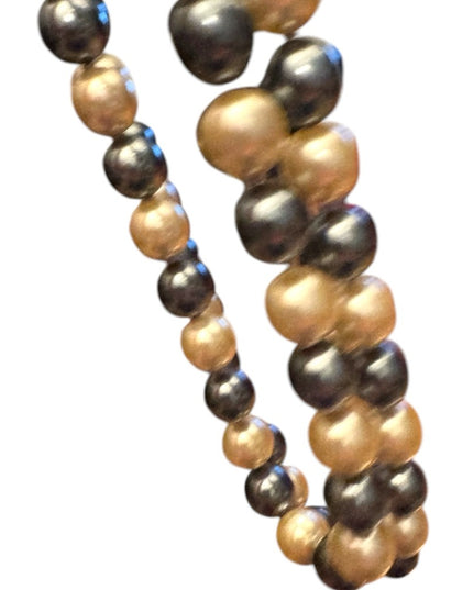 JOAN RIVERS VINTAGE CREAMY & TAHESIAN COLOURFUL DOUBLE STRAND GLASS PEARLS