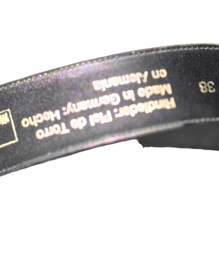 Vintage Mondi Fashion Gold finish High Quality Black leather belt