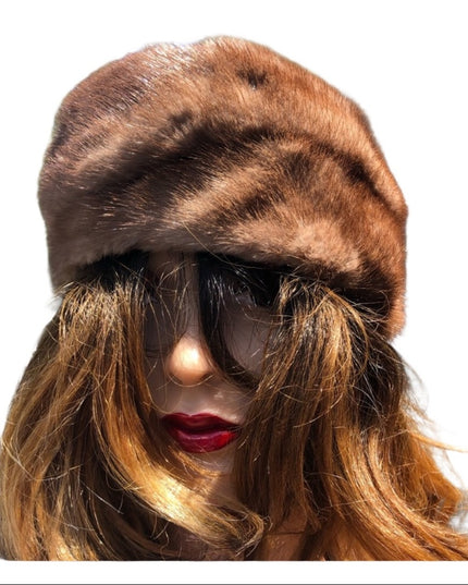 Vintage Brown Mink Fur hat 20”