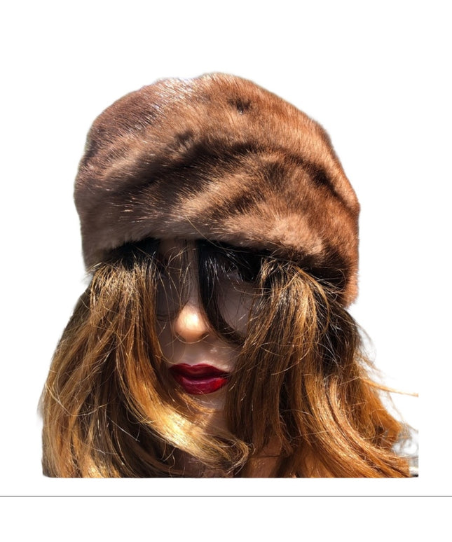 Vintage Brown Mink Fur hat 20”