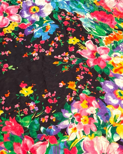 Lauren Ralph Lauren Black and Red Floral Silk Scarf