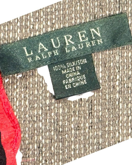 Lauren Ralph Lauren Black and Red Floral Silk Scarf