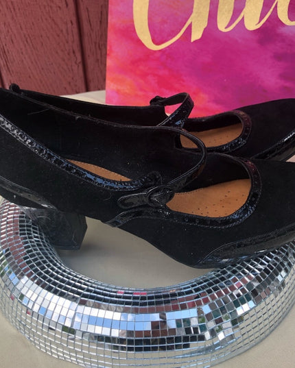 NWOT Clarks Suede patent leather suede heels oxfords
