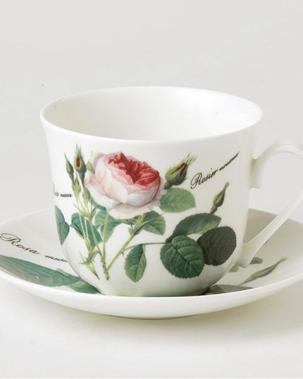 Redouté Rose Fine Bone China Large Breakfast Coffee Cup and Saucer 1 SET