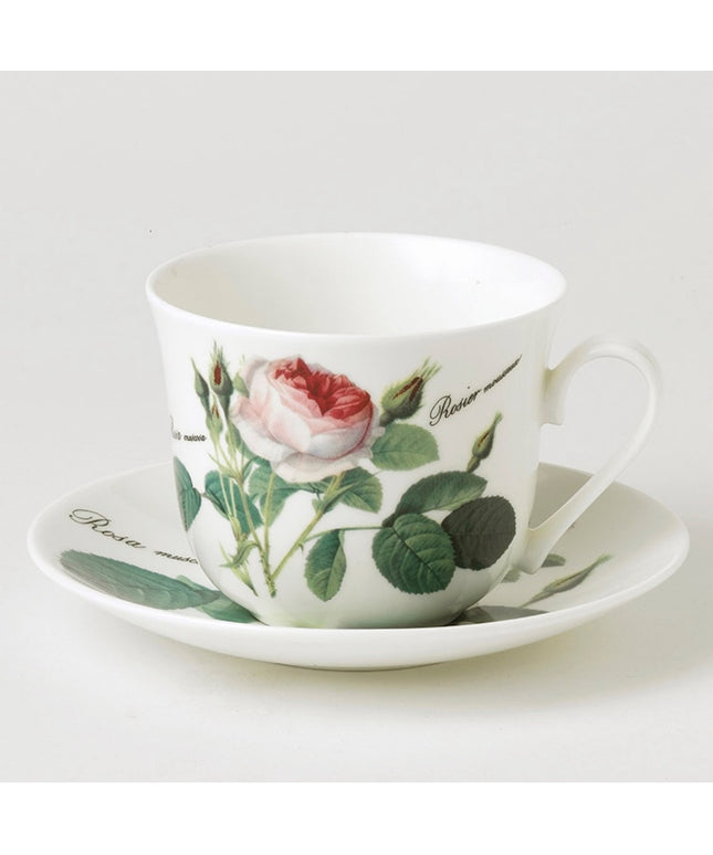 Redouté Rose Fine Bone China Large Breakfast Coffee Cup and Saucer 1 SET