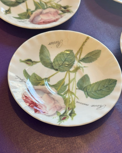 Roy Kirkham Redoute Roses
5” cup saucers set x4 pcs - White with Pink Roses