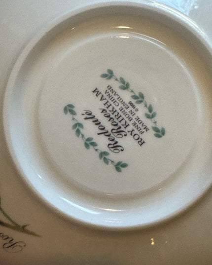 Roy Kirkham Redoute Roses
5” cup saucers set x4 pcs - White with Pink Roses