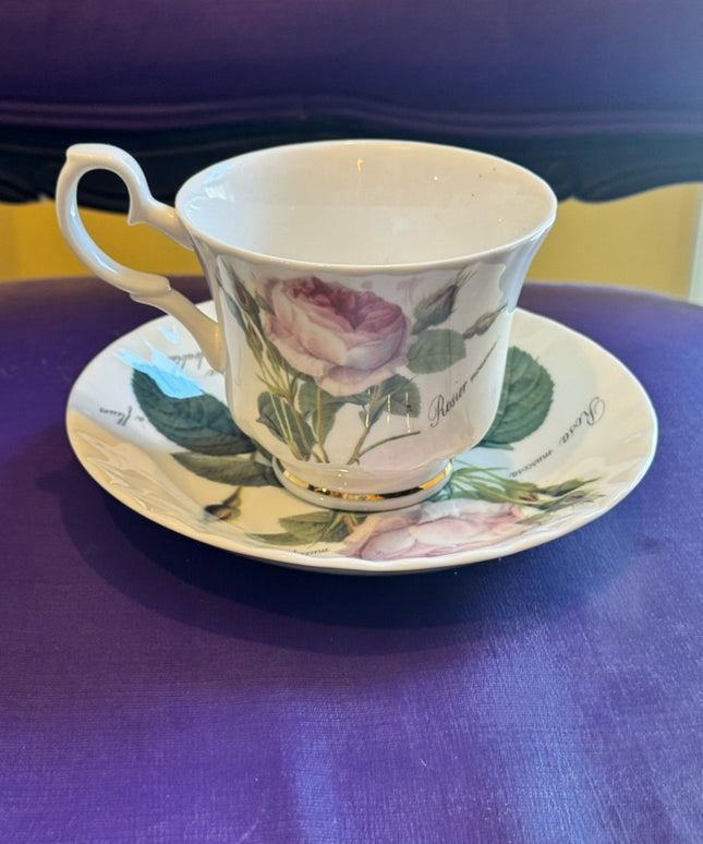 Redoute Roses Roy Kirkham Tea Cup & Saucer Set