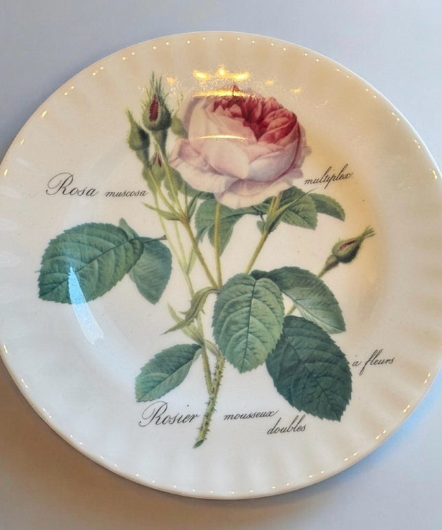 Retoute Roses Roy Kirkham Dessert Plate 8.25” LN