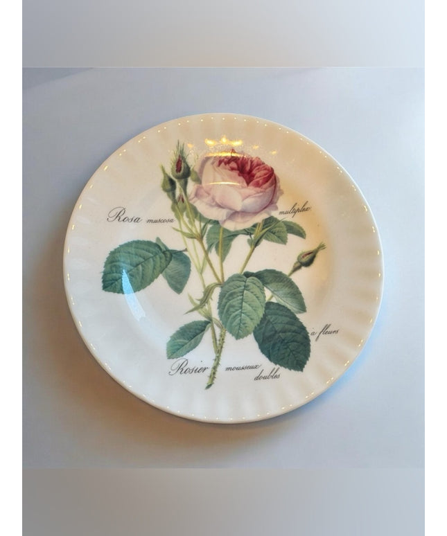 Retoute Roses Roy Kirkham Dessert Plate 8.25” LN