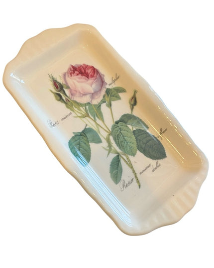 Roy Kirkham Redoute Roses Dessert Platter  Serving Tray 12x8” LN