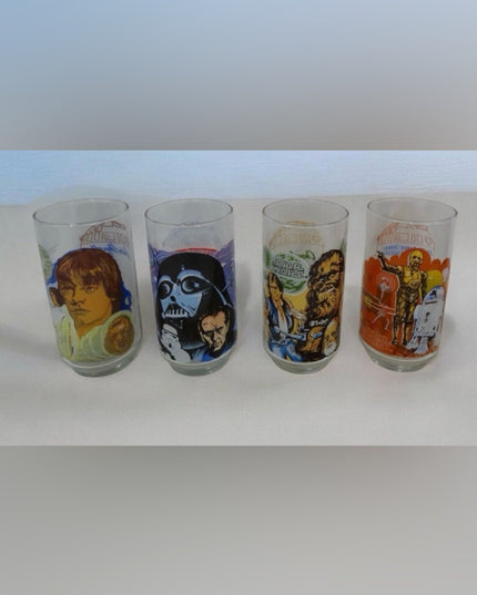 Star Wars Vintage 1977 Burger King Complete Glass Set x4pc